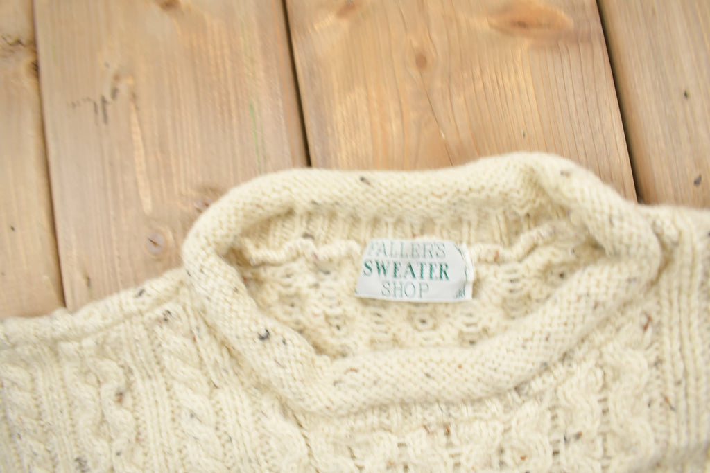 Vintage 1990s Hand Knit Cable Knit Sweater