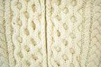 Vintage 1970s Tan Cable Knit Full Zip Sweater