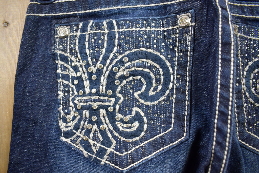 Vintage Y2K Miss Me Bedazzled Low Rise Jeans Size 26x34