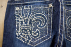 Vintage Y2K Miss Me Bedazzled Low Rise Jeans Size 26x34
