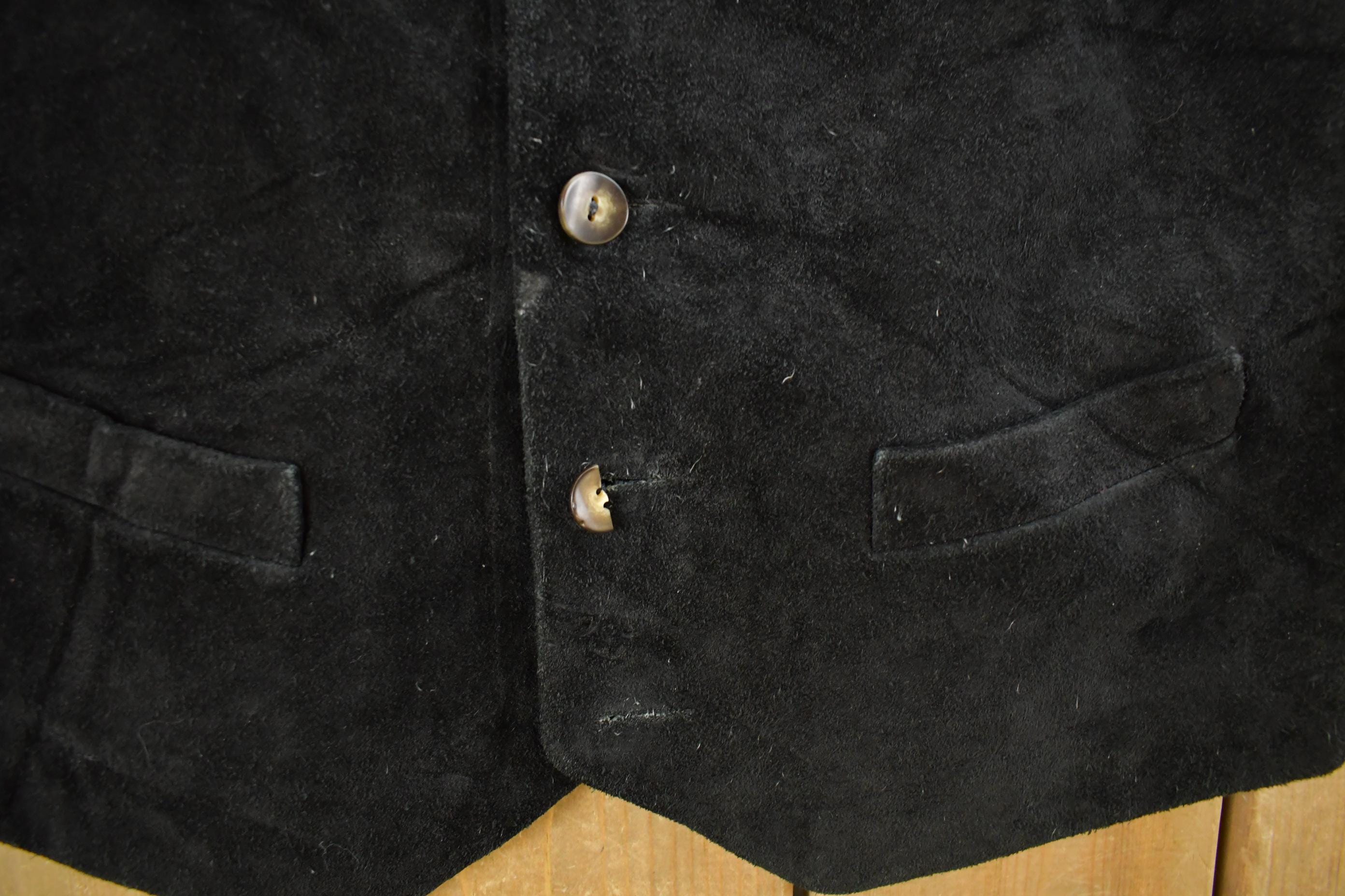 Vintage 1990s Roots Leather Suede Vest Men's Medium