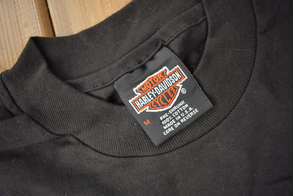 Vintage 1990s Harley Davidson Motorcycles Hempstead New York Single Stitch Graphic T-Shirt Made In USA