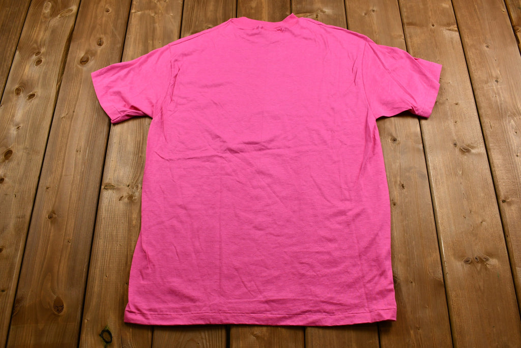 Vintage Early 1990s Paper-Thin Hot Pink Close Du Bois Winery T-Shirt