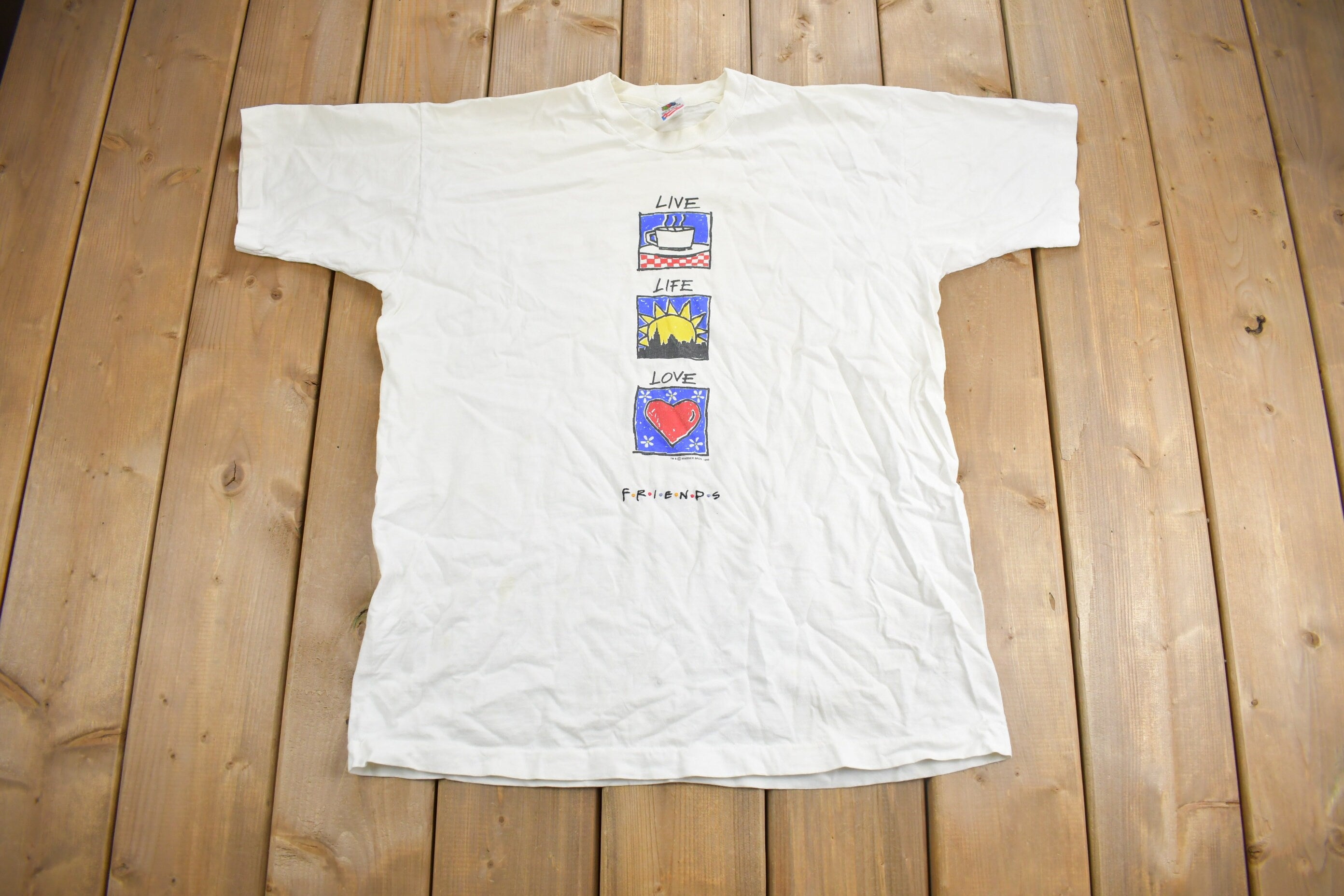 Vintage 1990s Friends Live Life Love Graphic T Shirt