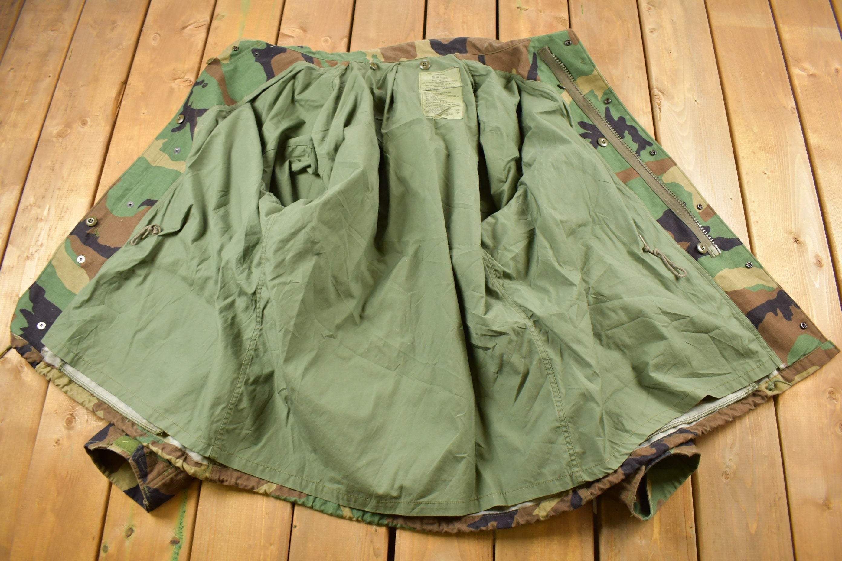 Vintage 1993 Army Woodland Camo Cold Weather Military Field Jacket