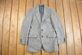 Vintage 1980s Harris Tweed Herringbone Blazer Button Up Shirt