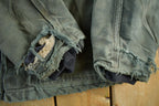 Vintage 1990s Distressed Carhartt Canvas Hooded Jacket Men's 40  Thrashed Sun Faded Work Wear