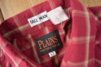 Vintage 1990s Plains Western Wear Plaid Button Up Shirt Size LT