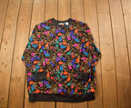 Vintage 1990s La Chine Plus Abstract Crewneck Sweatshirt / 90s Crewneck / All Over Print / Streetwear / Abstract Pattern