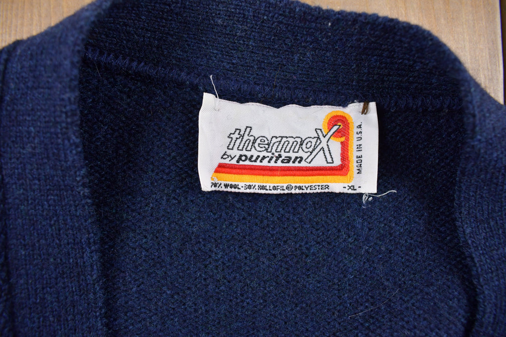 Vintage 1980s Thermax Puritan Knitted Cardigan Sweater
