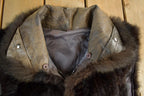 Vintage 1980s Brown Fur Zip Up Vest Jacket Women's Small
