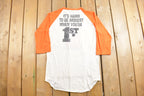 Vintage 1980s First Bank Funny Graphic Raglan T Shirt