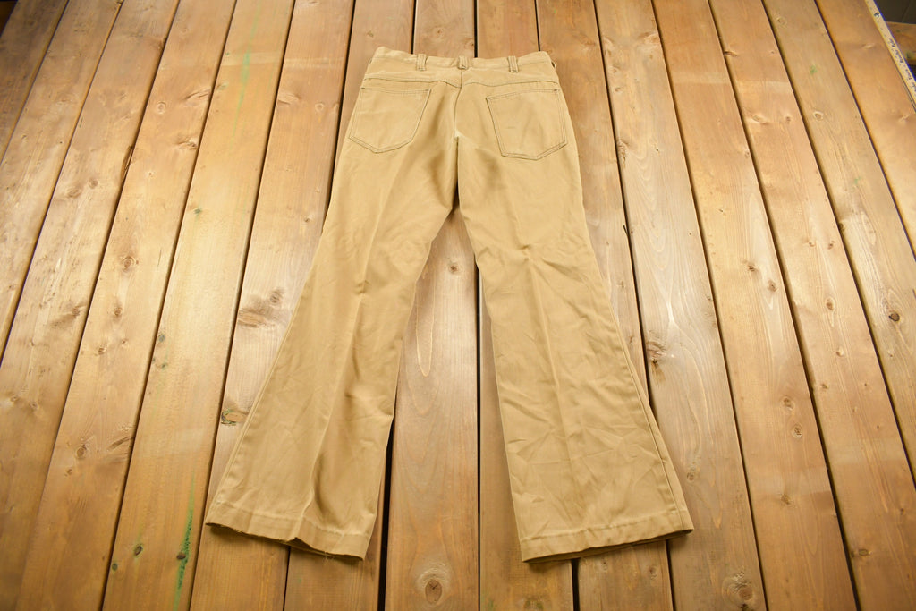 Vintage 1980s Beige Flared Trousers Size 31 x 30