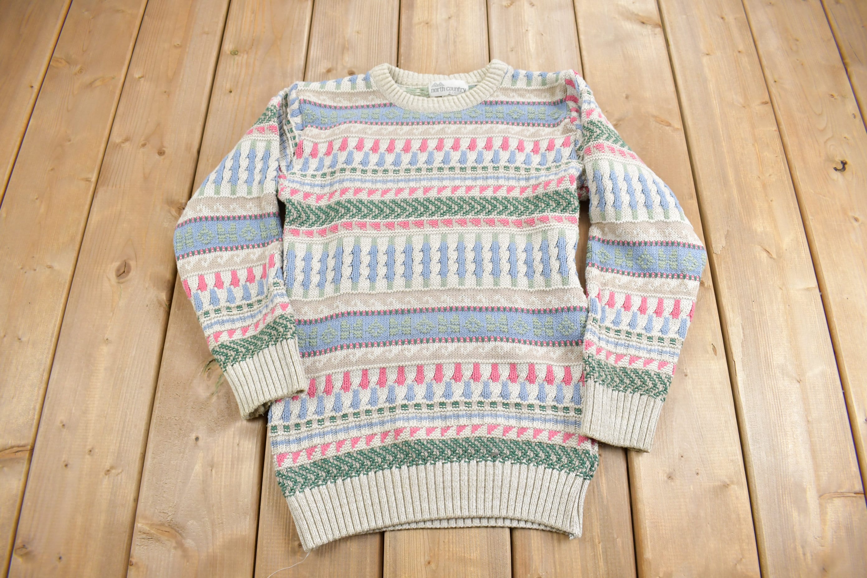 Vintage 1990s North Country Knit Crewneck Sweater