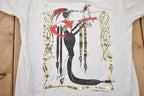 Vintage 1989 Las Vegas Lady with a Bird Graphic Souvenir T Shirt