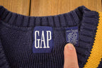 Vintage 1990s Gap Cable Knit Deep V Neck Sweater Men's S /