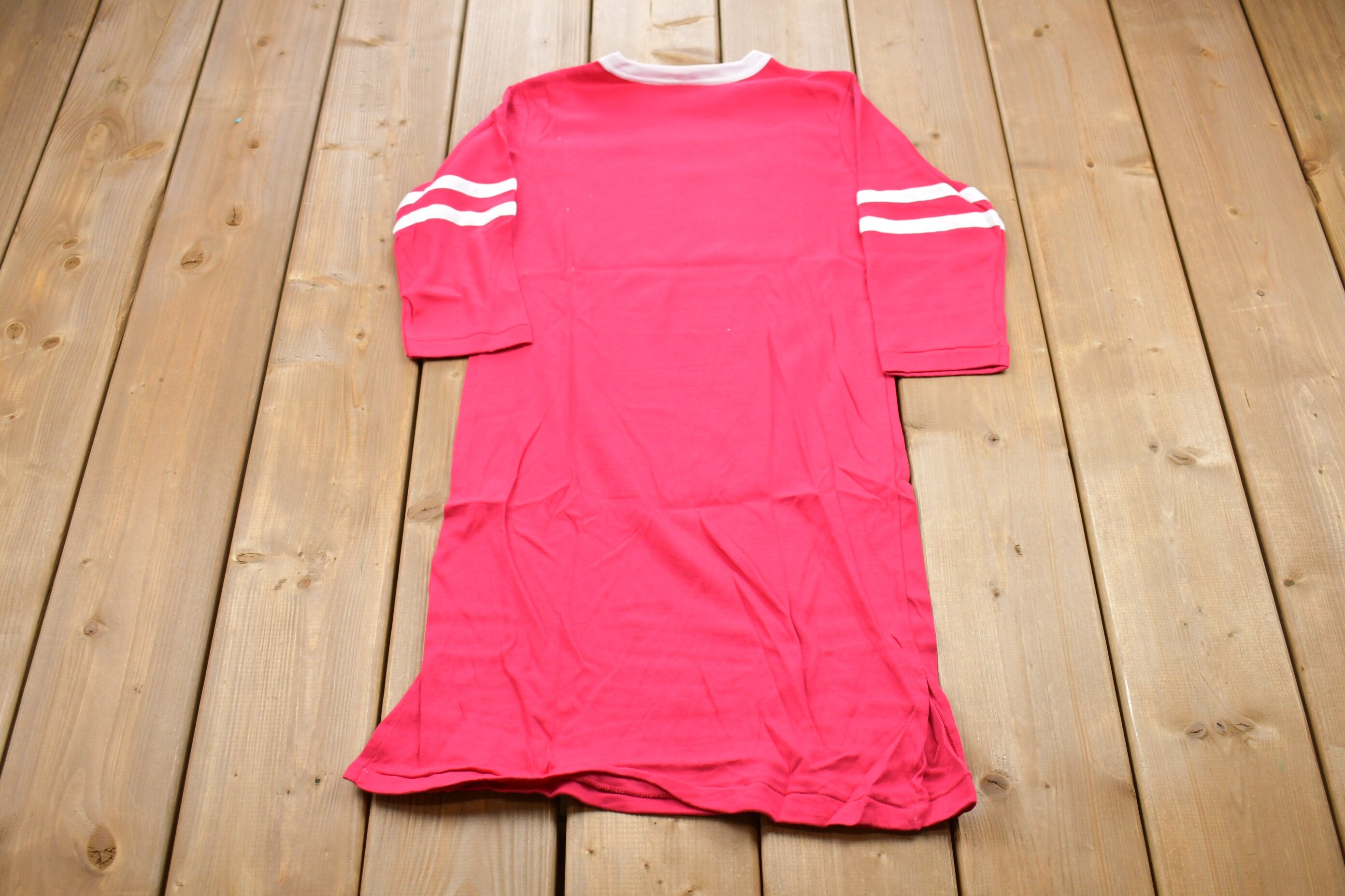 Vintage 1970s Pink Striped T-Shirt Dress