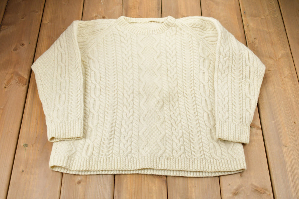 Vintage 1980s 3D Cable Knitted Sweater