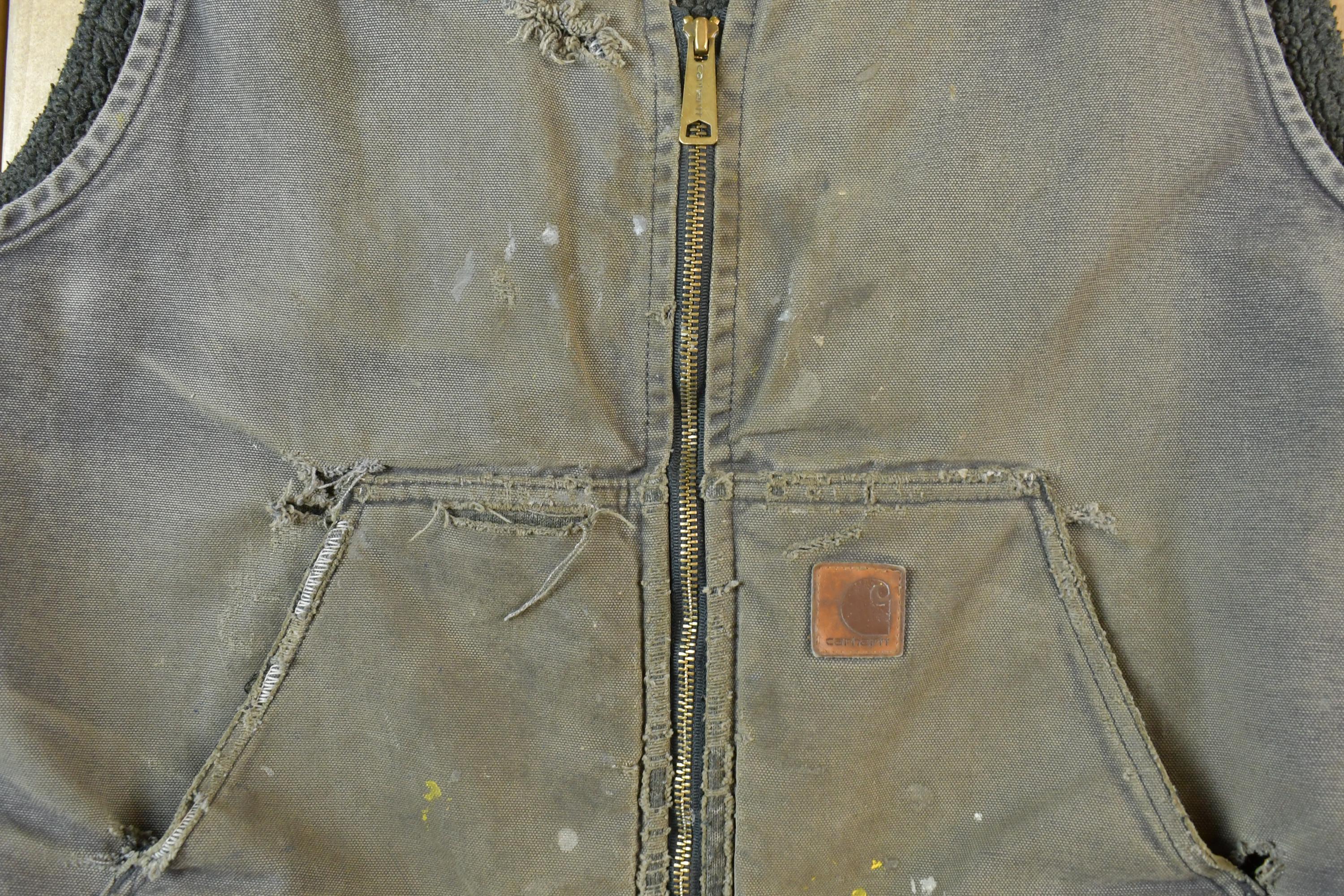 Vintage Y2k Distressed Carhartt Jacket Vest Made In USA