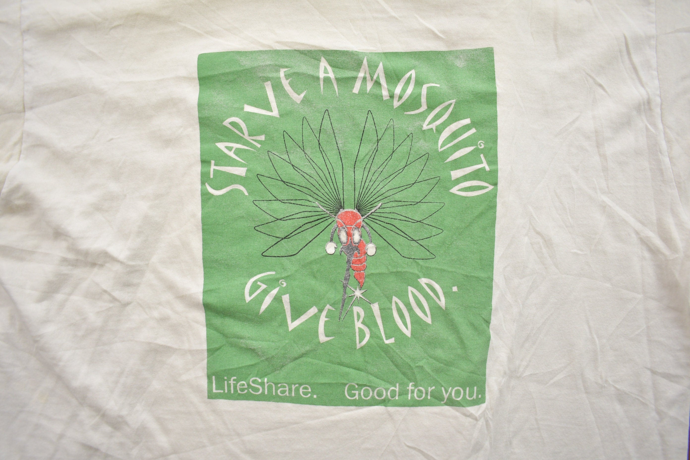 Vintage 1990s Starve A Mosquito LifeShare Graphic T Shirt