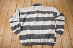 Vintage 1990s Bugle Boy Striped Rugby Style Sweatshirt Size XL