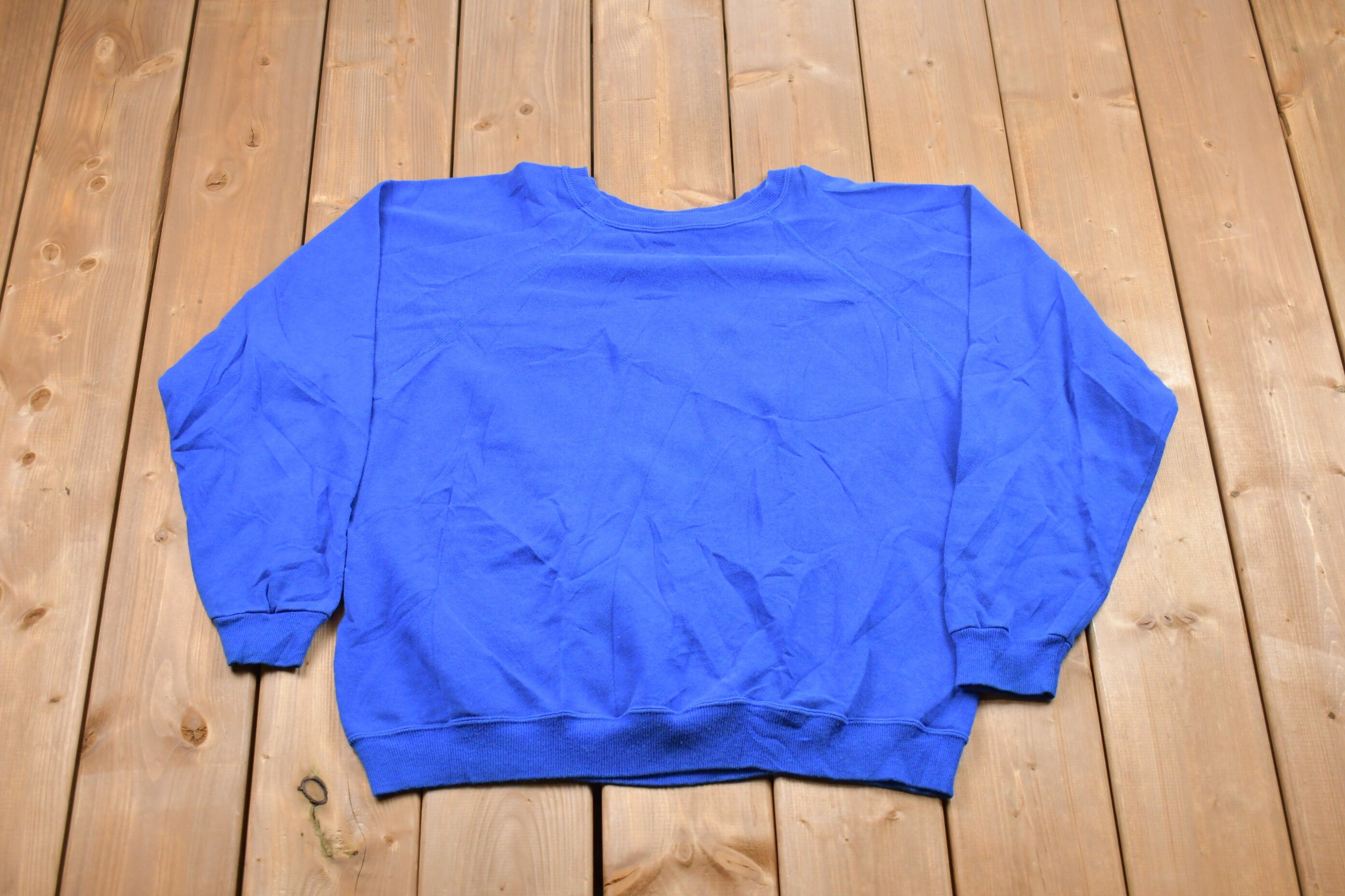Vintage 1980s Hanes Sport Blank Raglan Crewneck Sweatshirt