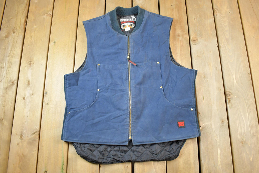 Vintage 1990s Tough Duck Distressed Work Vest Jacket Made In Canada