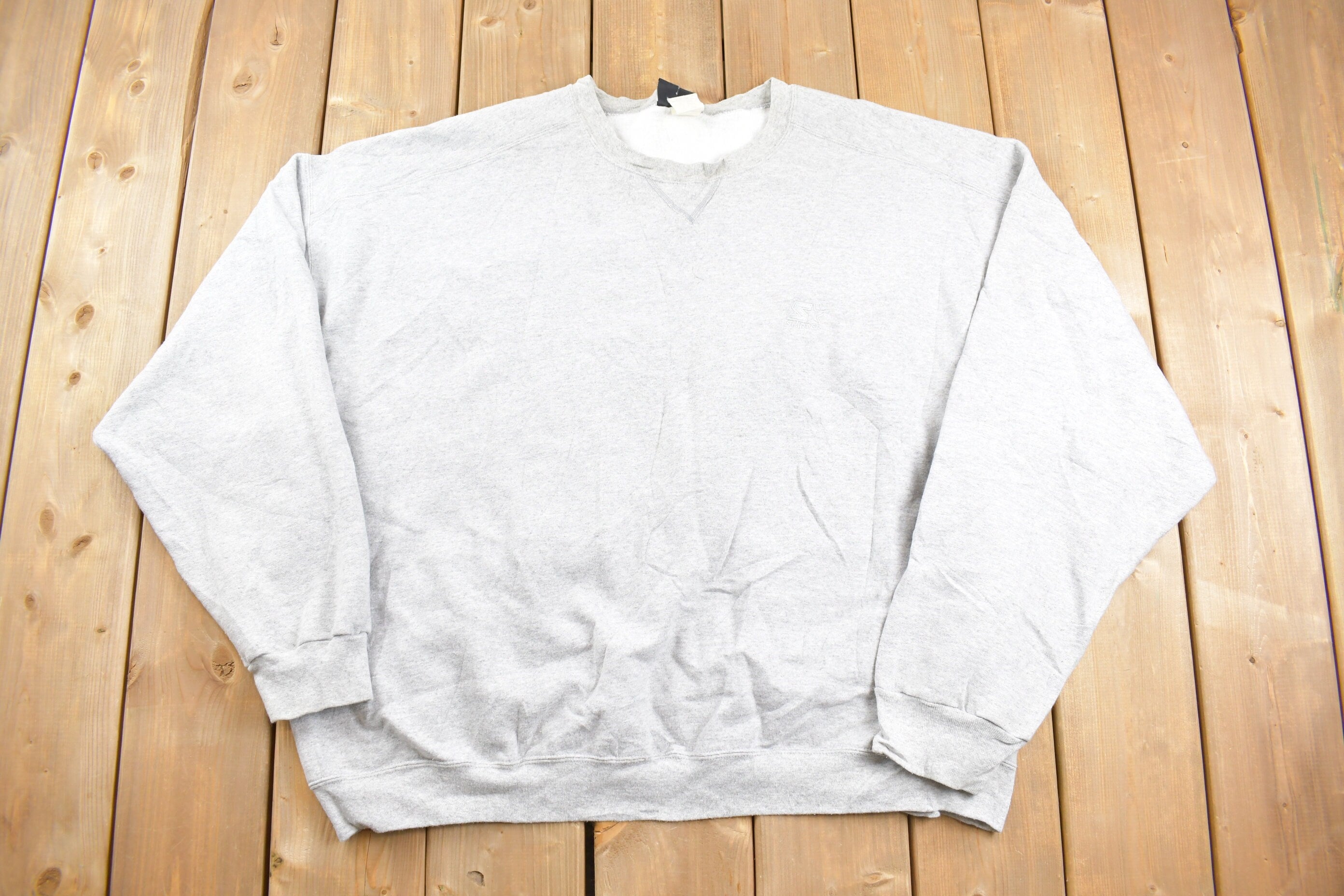 Vintage 1990s Blank Grey Starter Crewneck Sweatshirt /