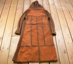 Vintage 1970s Weather Wise Crochet Knit Suede Full length Hooded Light Jacket