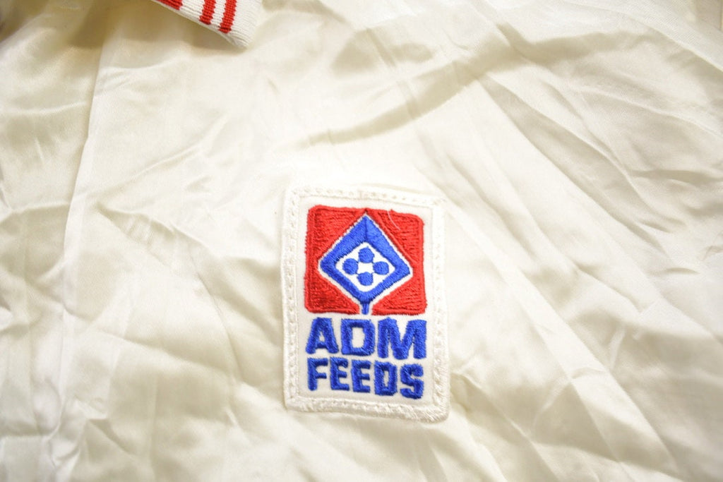 Vintage 1980s USA ADM Feeds Satin Bomber Jacket