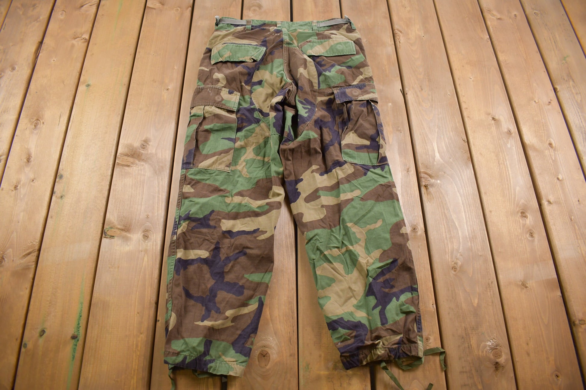 Vintage 2001 Military Woodland Camouflage Cargo Pocket Pants 28-30 x 27