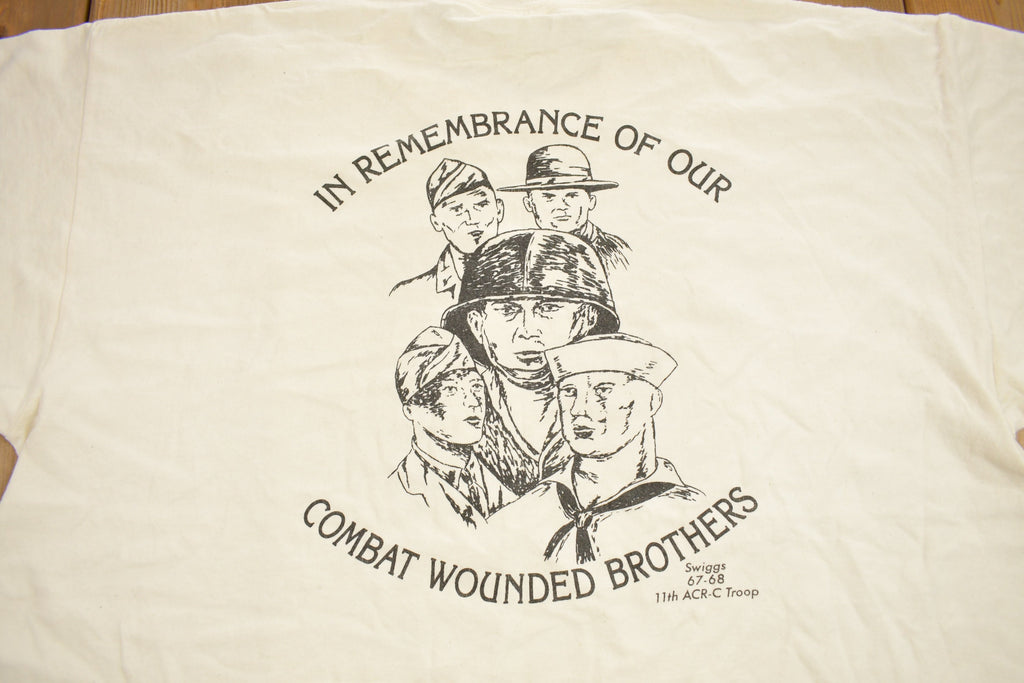 Vintage 1990s In Remembrance Of Our Combat Wounded Brothers Graphic T Shirt
