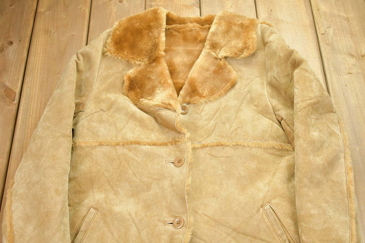Vintage 1980s Brandon Thomas Shearling Leather Coat