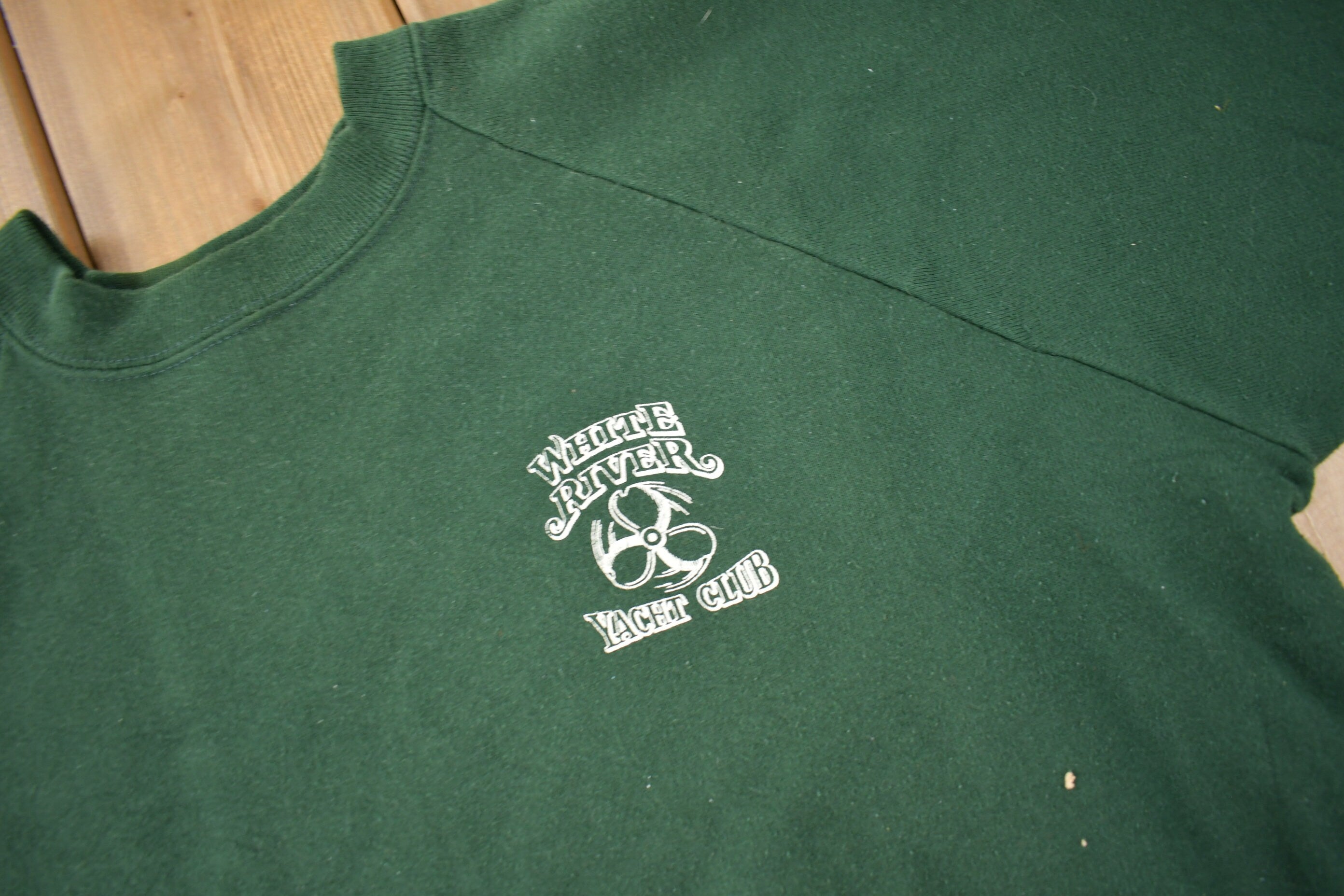 Vintage 1990s White River Yacht Club Crewneck Sweatshirt Made In Canada