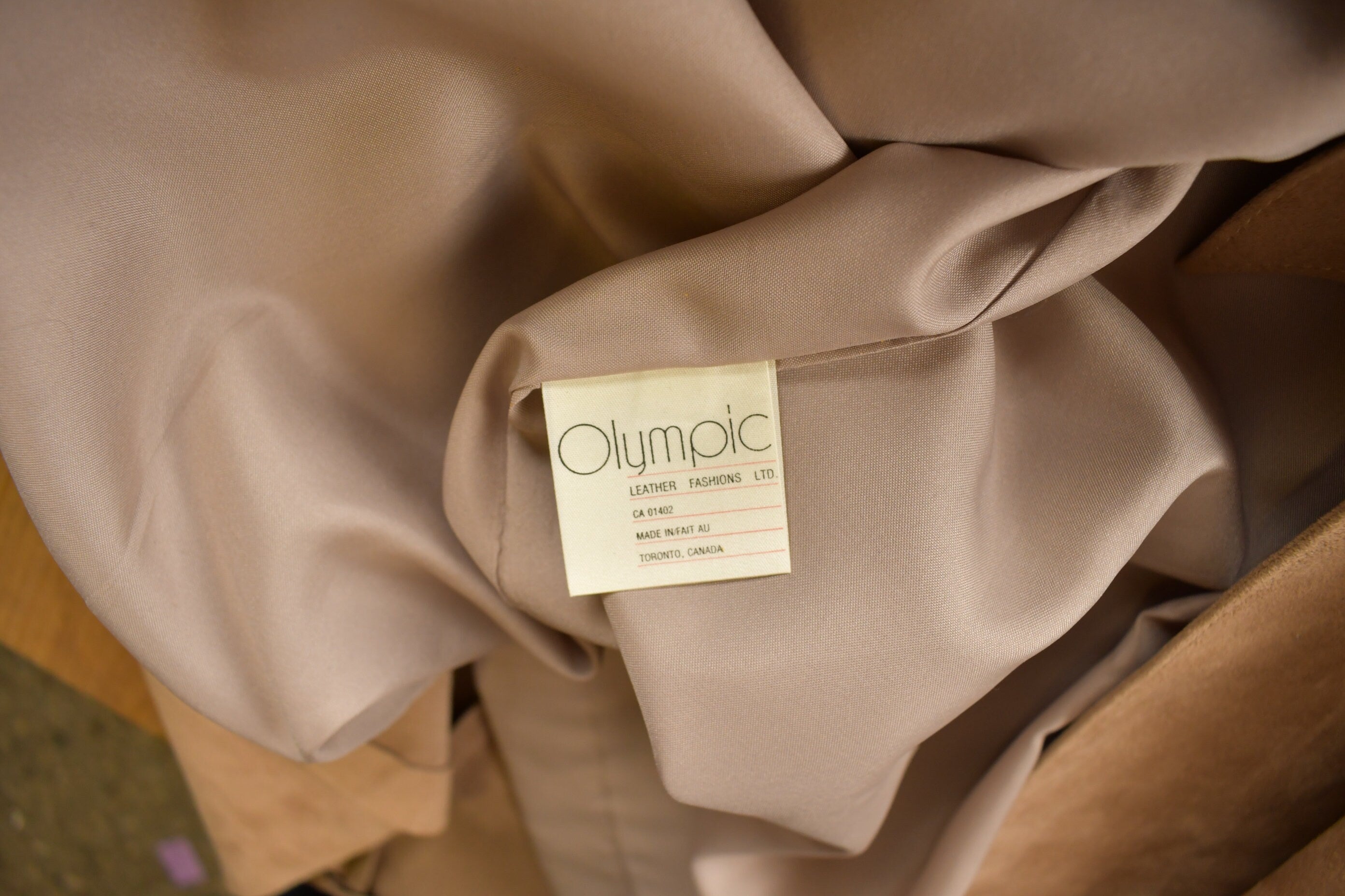 Vintage 1980s Olympic Suede Leather Trench Coat