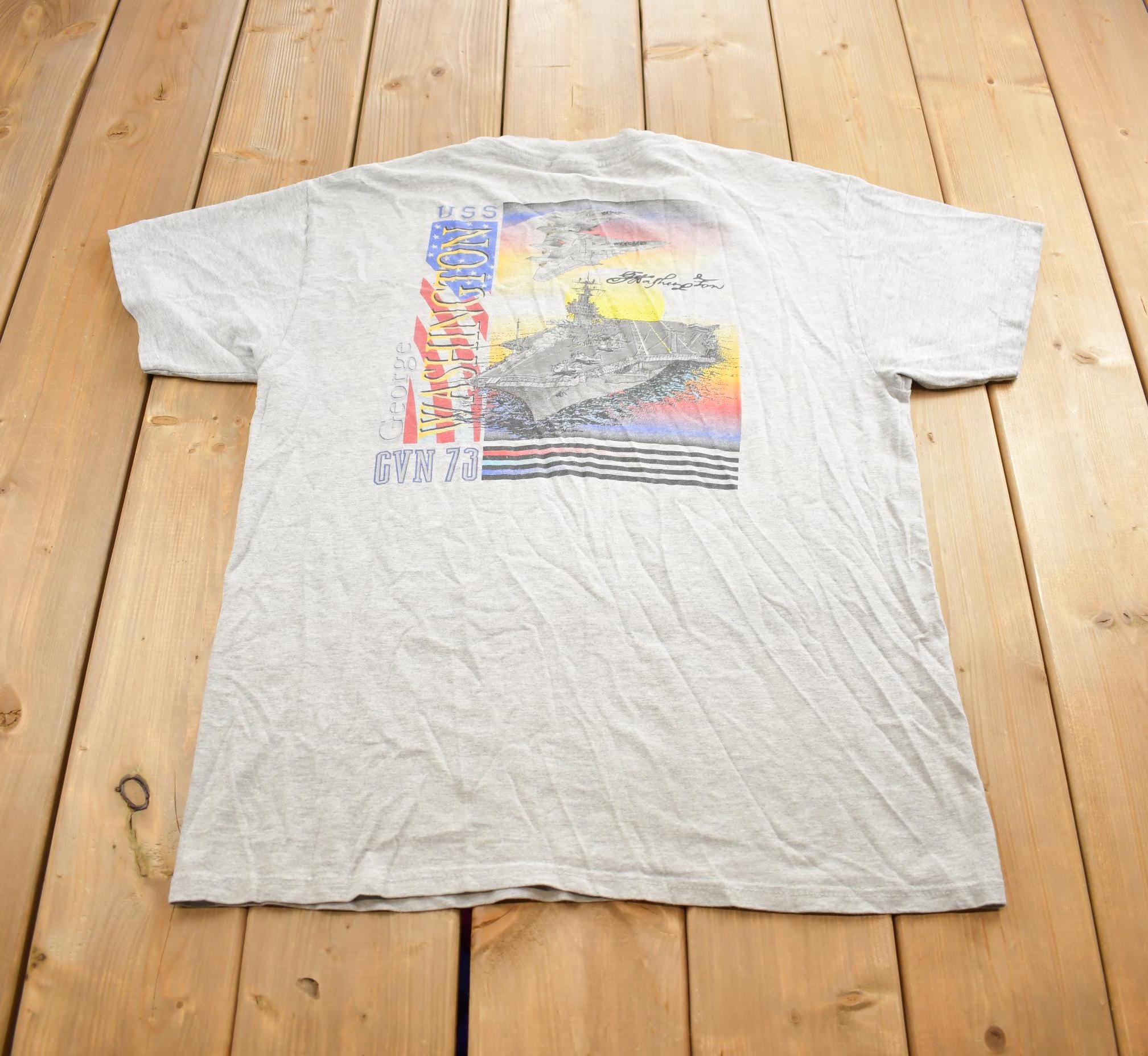 Vintage 1990s USS George Washington Spirit Of Freedom Graphic Tee Shirt Made In USA