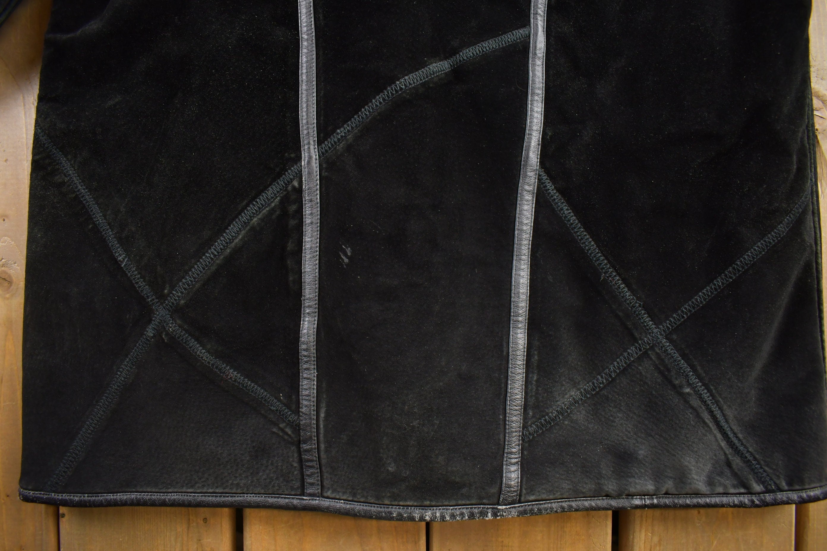 Vintage 1980s Sequence Authentic Black Shearling Fur Jacket