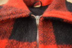 Vintage 1970s Storm Hero Wool Buffalo Plaid Zip Up Jacket