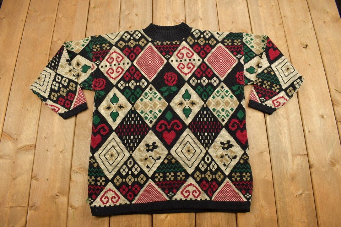 Vintage 1990s Private Eyes Knitted Crewneck Sweater