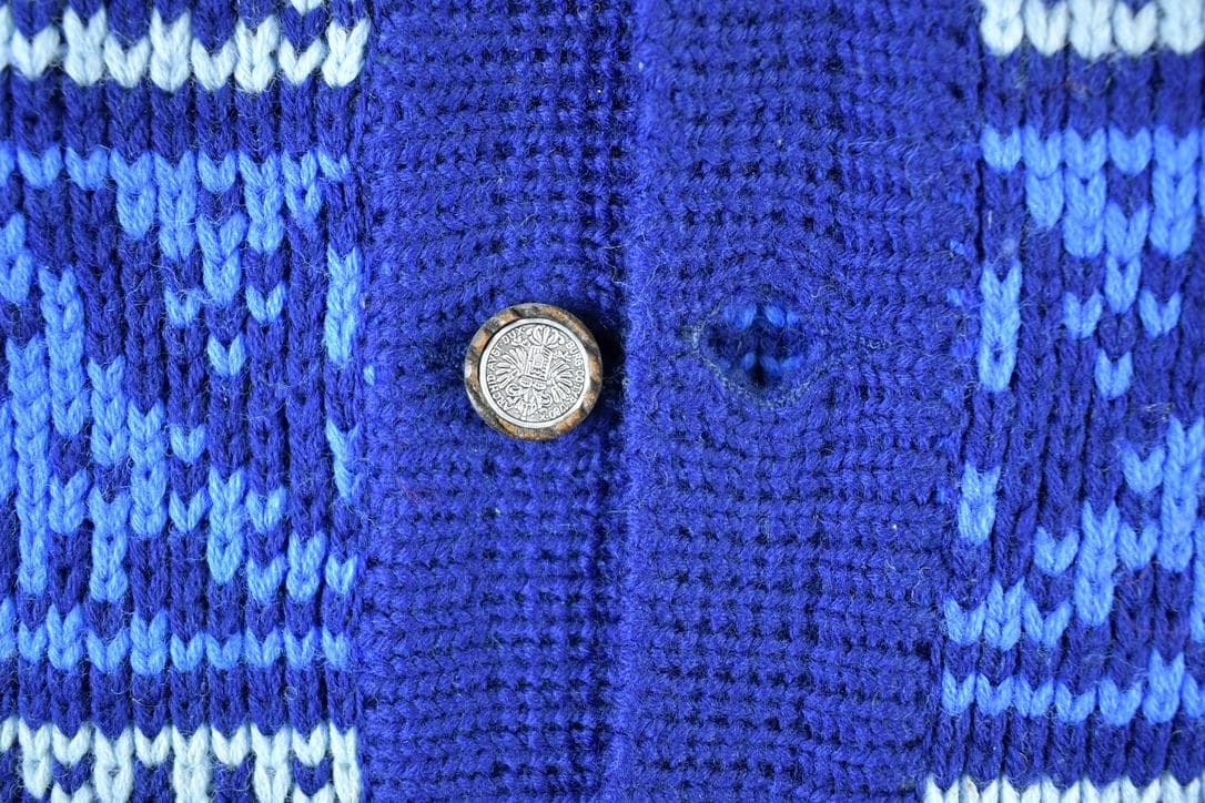 Vintage 1980s Edeltraud Wool Knit Perfect Mild Distress Cardigan Sweater