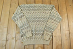 Vintage 1990s TSR USA Knit Crewneck Sweater  90s Crewneck  Abstract Pattern  Preppy Knits
