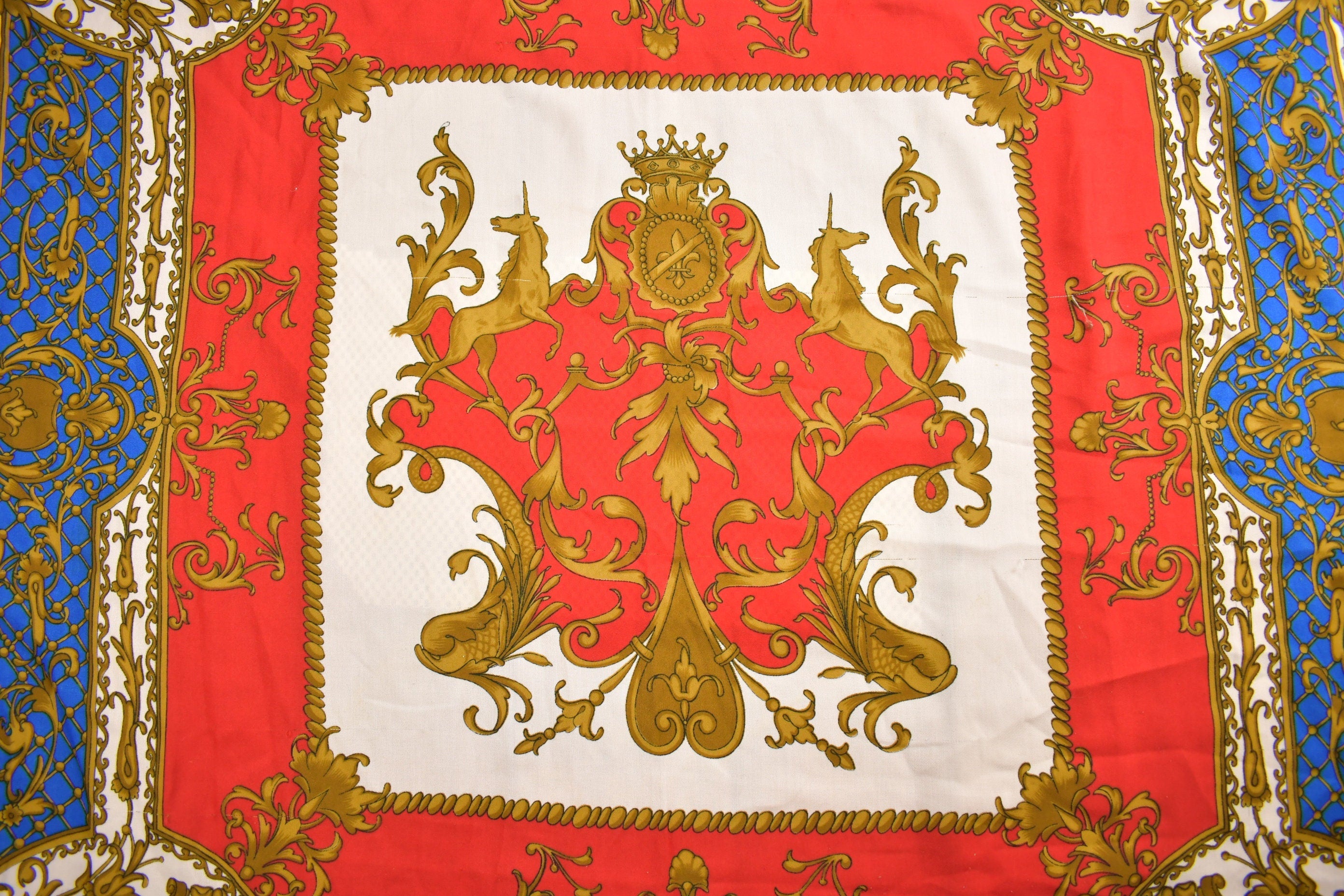 Vintage 1980s Unicorn Crest Scarf
