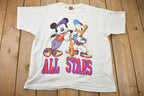 Vintage 1990s Disney Mickey Mouse Donald Duck Baseball All Stars T Shirt Vintage Disney  Made In USA  Single Stitch  Jerry Leigh
