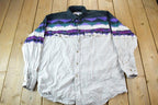Vintage 1980s Alamosa South Western Style Button Down Shirt