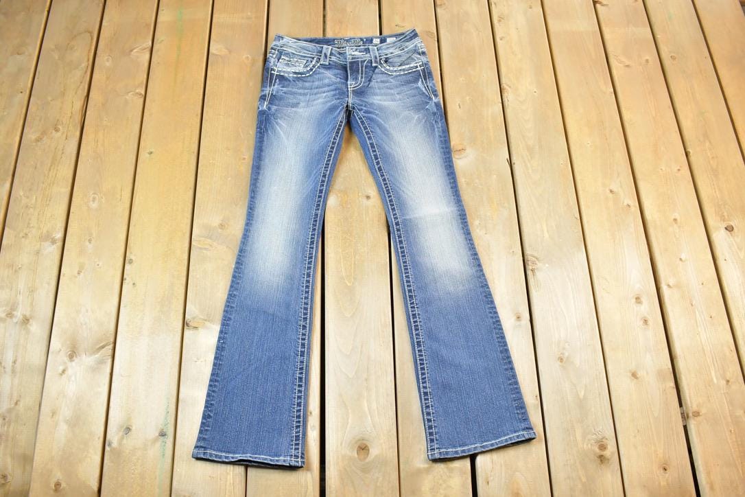 Vintage Y2K Miss Me Bedazzled Low Rise Jeans Size 26x31
