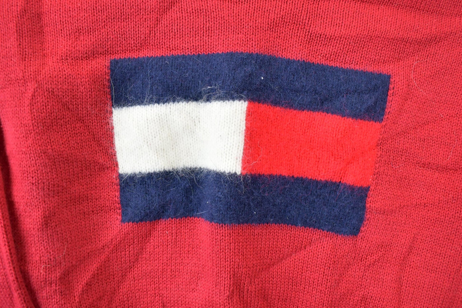 Vintage 1990s Tommy Hilfiger Tommy Jeans Knit Big Flag Crewneck Sweater