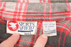 Vintage 1990s Sports Afieid Plaid Flannel Button Up Shirt