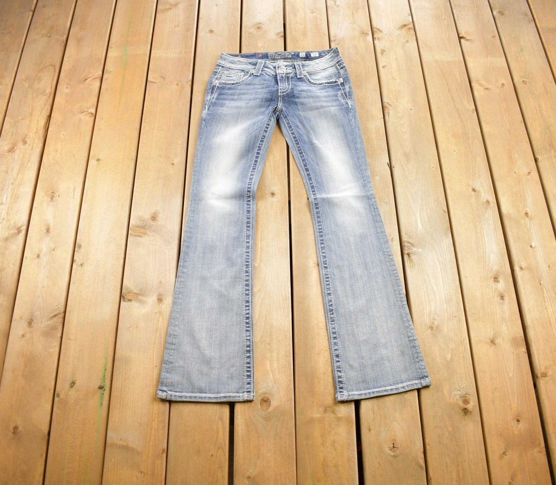 Vintage Y2K Miss Me Bedazzled Low Rise Jeans Size 26x32