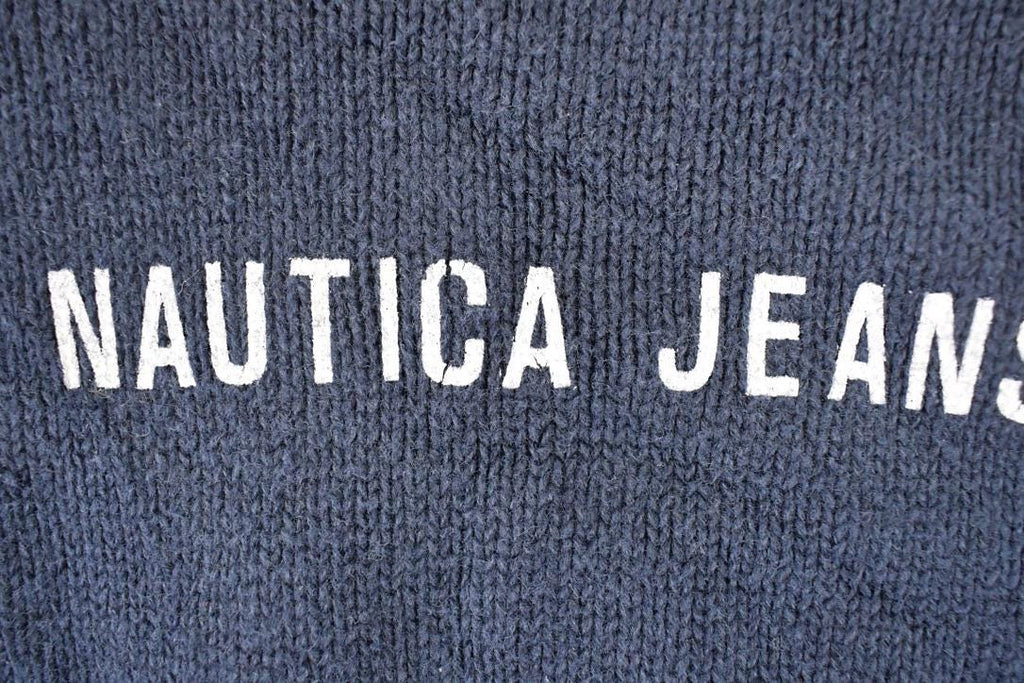 Vintage 1990s Nautica Jeans Company Screen Print Knit Crewneck Sweater Women's L