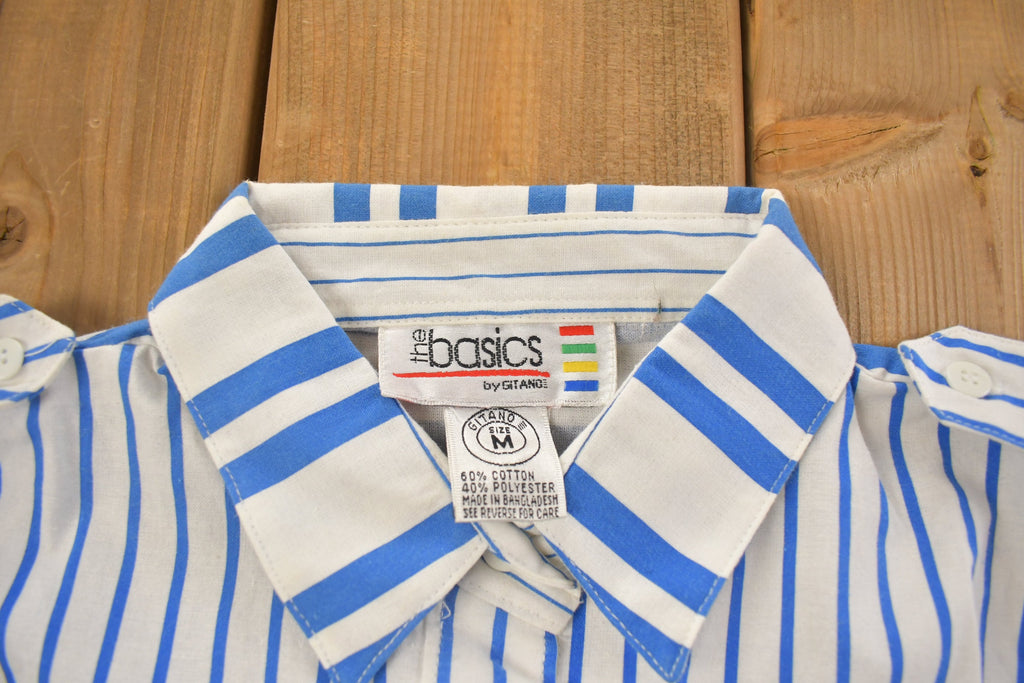 Vintage 1990s The Basics Striped Button Up Vest